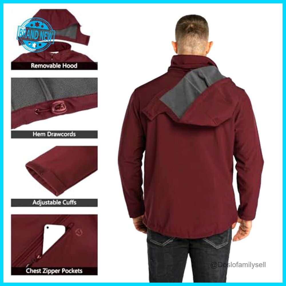 Lightweight Softshell Jacket Fleece Lined Hooded … - image 4